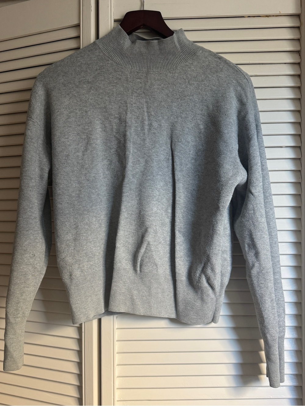 Women's Light Gray Mock Neck Sweater